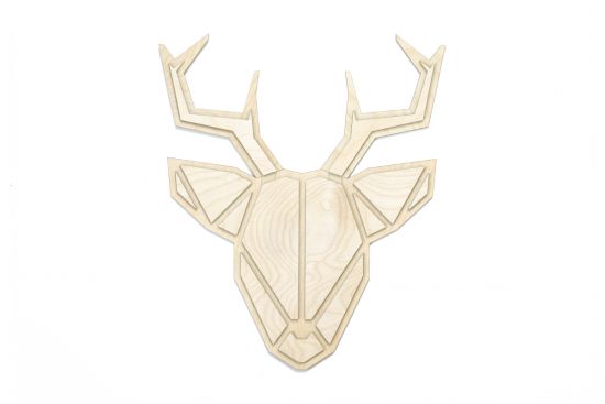 Wooden decoration Deer Polygon