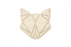 Wooden decoration Fox Polygon