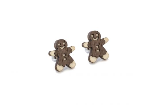 Wooden earrings Gingerbread earrings