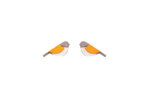 Wooden earrings Orange Cutebird Earrings