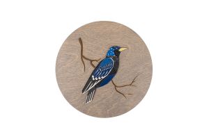 Wooden decoration Starling Wooden Image