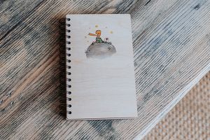 Little Prince and Rose A5 Wooden Notebook