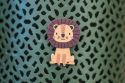 Wooden brooch Cute Lion