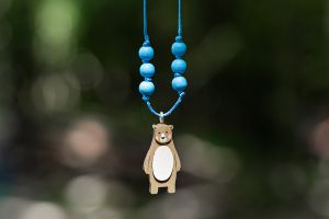 String necklace with pendant Cute Bear