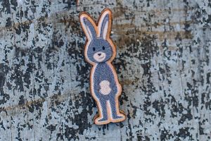 Wooden brooch Cute Bunny