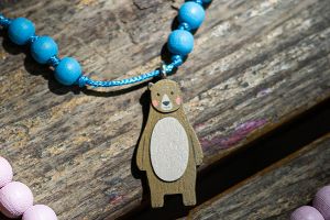String necklace with pendant Cute Bear
