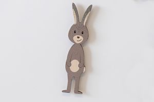 Wooden magnet - Bunny Carl