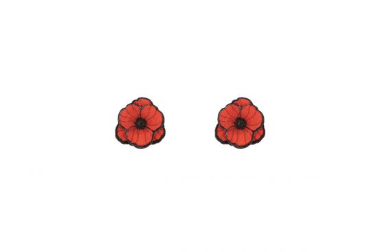 Wooden earrings Poppy