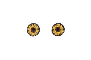 Wooden earrings Sunflower Earrings