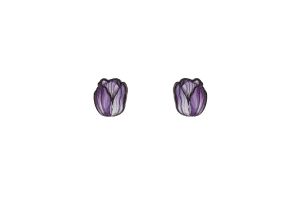 Wooden earrings Tulip