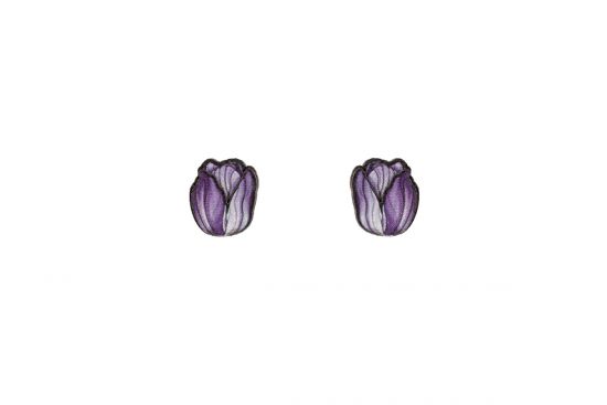 Wooden earrings Tulip