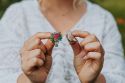 Wooden brooch Floral puget