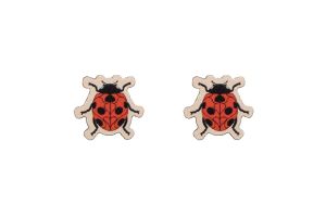 Ladybird Wooden Earrings