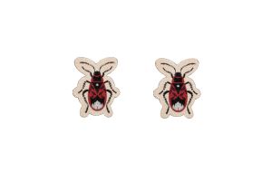 Red Beetle Earrings