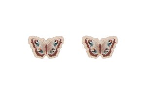 Rose Butterfly Wooden Earrings  