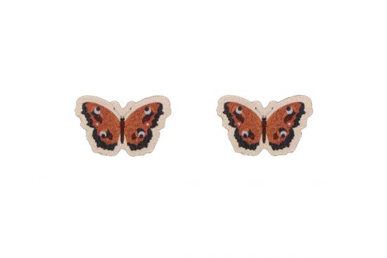 Rouge Butterfly Wooden Earrings  