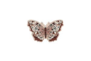 Wooden brooch Rose Butterfly 