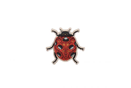 Wooden brooch Ladybird 