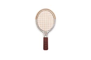 Wooden brooch Tennis bat 