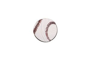 Wooden brooch Baseball ball 