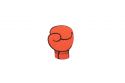 Wooden brooch Red boxing glove 