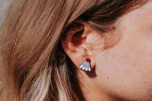 Wooden Earrings Badminton 