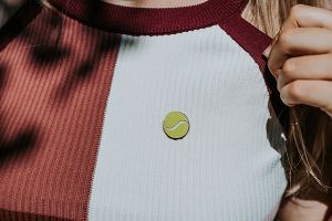 Wooden brooch Tennis ball 