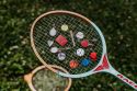 Wooden brooch Tennis bat 