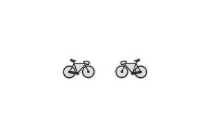 Wooden Earrings Road Bike 