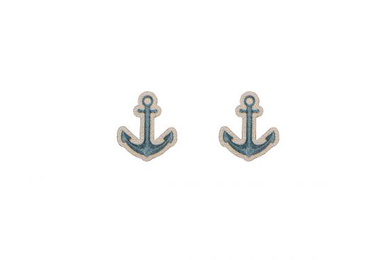 Wooden Earrings Anchor 