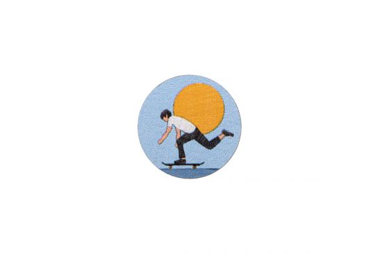 Wooden brooch Skateboarding 