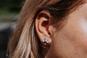 Wooden Earrings Road Bike 