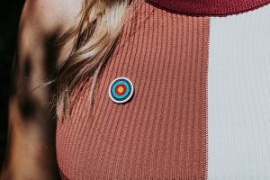 Wooden brooch Target 