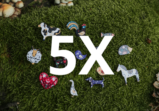 5x Mystery box - Scandi brooches No. 2