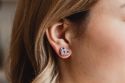 Wooden Earrings Folk Heart – Pink