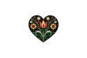 Wooden Brooch Folk Heart – Green