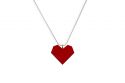 Wooden Pendant Red Heart