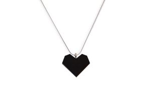 Wooden Pendant Black Heart