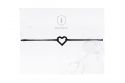 Wooden String Bracelet Heart - Black Line