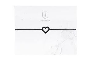 Wooden String Bracelet Heart - Black Line