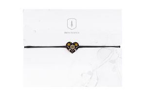 Wooden String Bracelet Folk Heart – Black