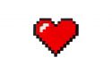 Wooden Brooch Pixelated Red Heart