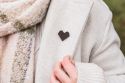 Wooden Brooch Black Heart