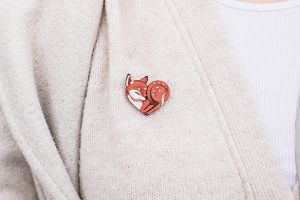 Wooden Brooch – Deer Heart