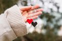 Wooden Pendant Red Heart