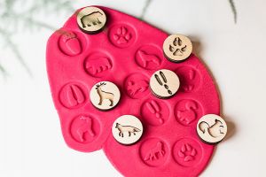 Wooden Stamp for Modeling Clay - Forest