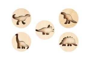 Wooden Stamp for Modeling Clay - Dino